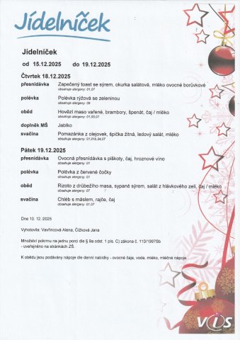 Jídelní lístek