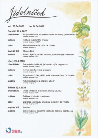 Jídelní lístek