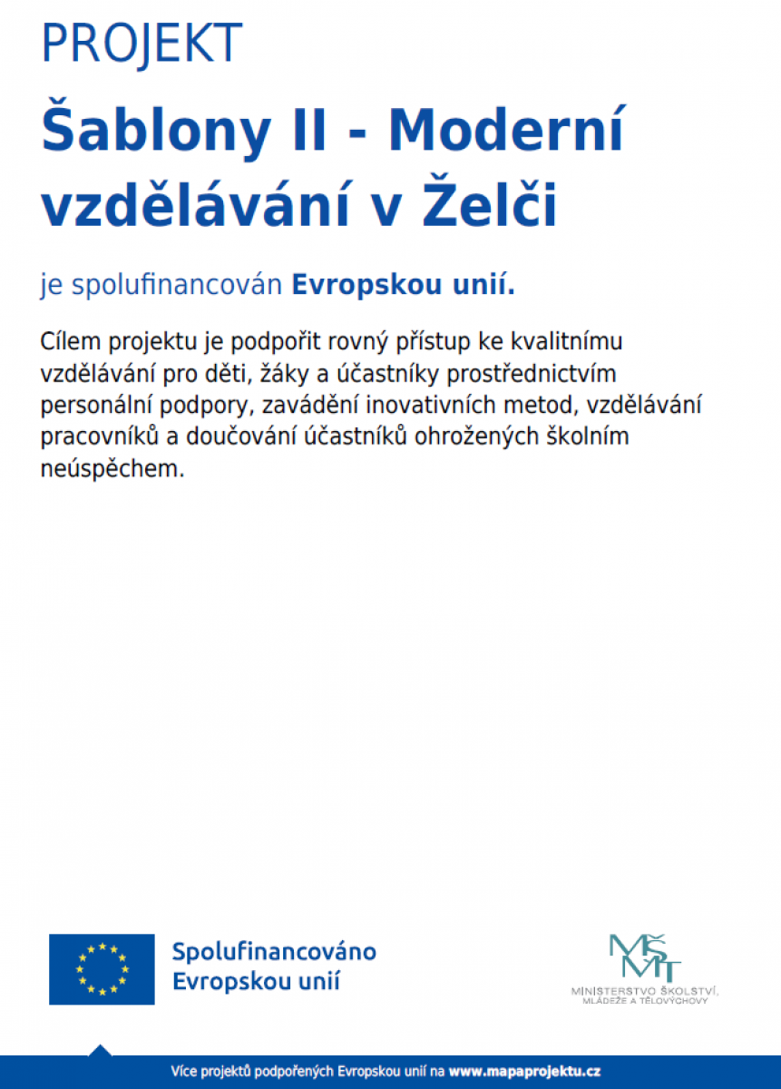 Projekt "Moderní vzdělávání v Želči"