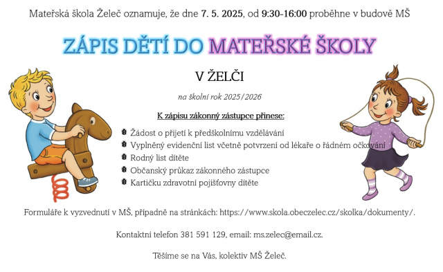 Zápis do MŠ Želeč
